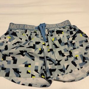 Under Armour Light Blue Geometric Girls' Athletic Shorts